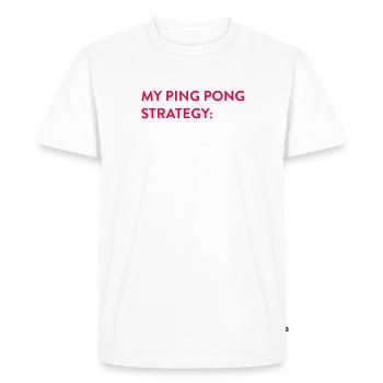 Chemise de stratégie de ping-pong pour joueurs de tennis de table - T-shirt Premium bio Homme - blanc - Devant - Nico (187cm)