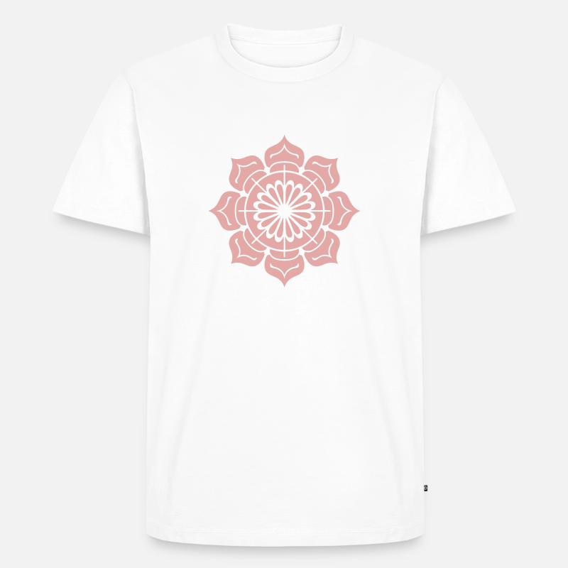 Mandala-Blume - Männer Premium Bio T-Shirt - Weiß