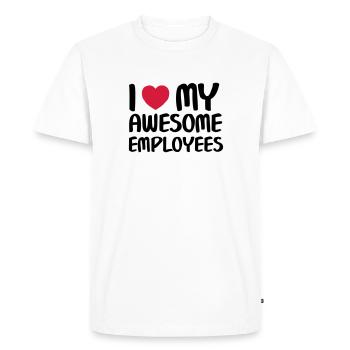 I Heart My Awesome Employees - T-shirt Premium bio Homme - blanc - Devant - Nico (187cm)