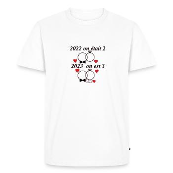 nouvel an nouveau né - T-shirt Premium bio Homme - blanc - Devant - Nico (187cm)