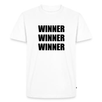 WINNER - Men's Premium Organic T-Shirt - white - Front - Nico (187cm)