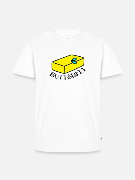 witzig-BUTTERFLY - Männer Premium Bio T-Shirt - Weiß