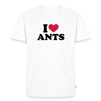I love Ants - Men's Premium Organic T-Shirt - white - Front - Nico (187cm)