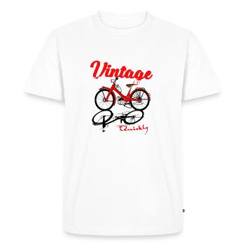 Moped Mofa Quickly Old School Retro Vintage - Men's Premium Organic T-Shirt - white - Front - Nico (187cm)