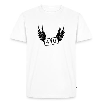 40 années - T-shirt Premium bio Homme - blanc - Devant - Nico (187cm)