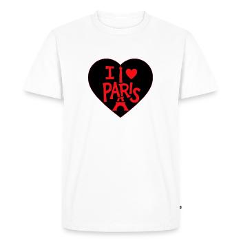 paris heart 4 eiffel - Men's Premium Organic T-Shirt - white - Front - Nico (187cm)