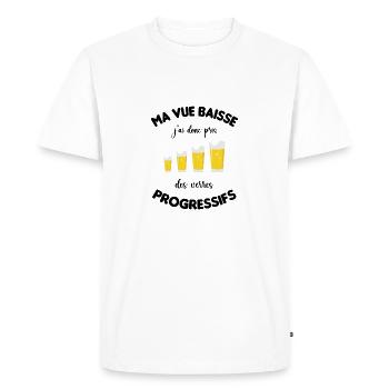 Humour chope de bière - T-shirt Premium bio Homme - blanc - Devant - Nico (187cm)