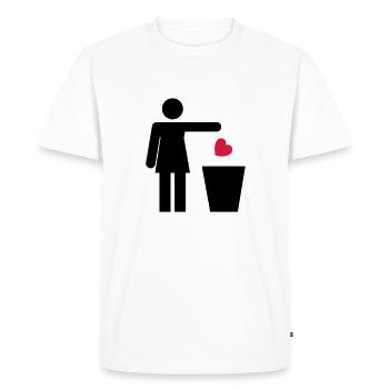 Trash Heart Woman / Recycle Heart - T-shirt Premium bio Homme - blanc - Devant - Nico (187cm)