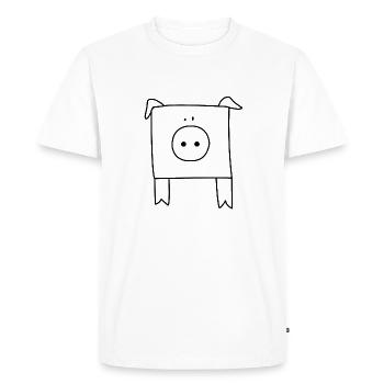 porc - T-shirt Premium bio Homme - blanc - Devant - Nico (187cm)