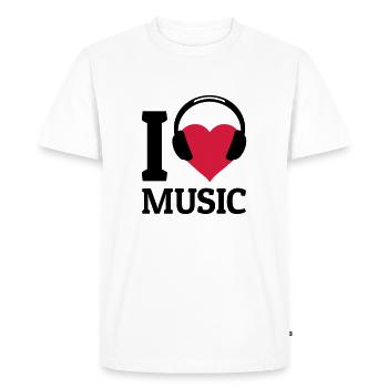 I love Music - T-shirt Premium bio Homme - blanc - Devant - Nico (187cm)