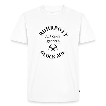Ruhrpott Glück auf - Männer Premium Bio T-Shirt - Weiß - Vorne - Nico (187cm)