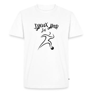 J'peux pas j'ai foot - T-shirt Premium bio Homme - blanc - Devant - Nico (187cm)