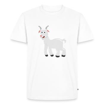 Chèvre - T-shirt Premium bio Homme - blanc - Devant - Nico (187cm)
