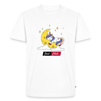 Unicorn Just Chill - T-shirt Premium bio Homme - blanc - Devant - Nico (187cm)