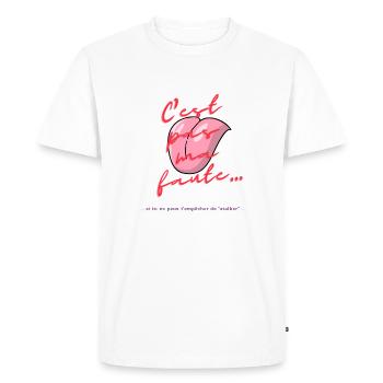 C'est pas ma faute - T-shirt Premium bio Homme - blanc - Devant - Nico (187cm)