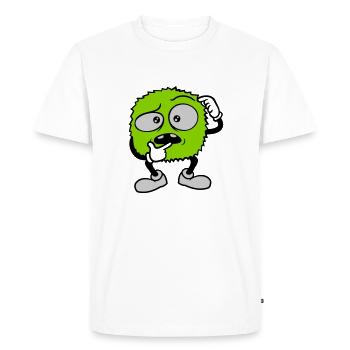 Monstre au visage sceptique comique - T-shirt Premium bio Homme - blanc - Devant - Nico (187cm)