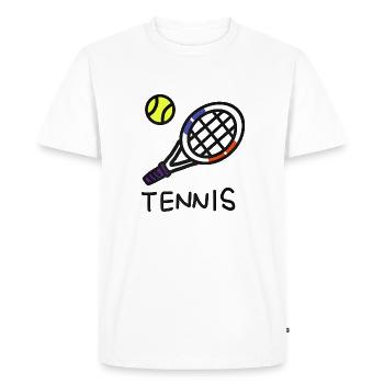 J'aime le tennis - i love tennis - T-shirt Premium bio Homme - blanc - Devant - Nico (187cm)