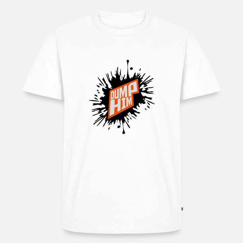dump him Zitat Logo - Männer Premium Bio T-Shirt - Weiß