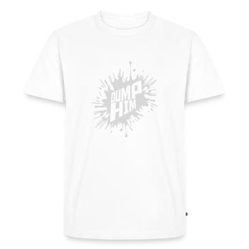 Dump Him Quote Logo - T-shirt Premium bio Homme - blanc - Devant - Nico (187cm)