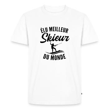 elu meilleur skieur du monde - T-shirt Premium bio Homme - blanc - Devant - Nico (187cm)