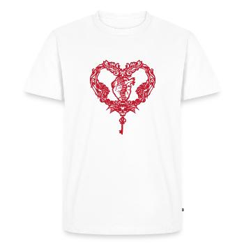 Gothic Heart red - T-shirt Premium bio Homme - blanc - Devant - Nico (187cm)