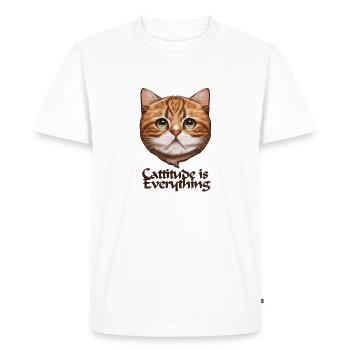 Cattitude est tout - T-shirt Premium bio Homme - blanc - Devant - Nico (187cm)