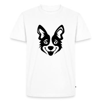 Happy Shiba Inu Chien Langue tendue - T-shirt Premium bio Homme - blanc - Devant - Nico (187cm)