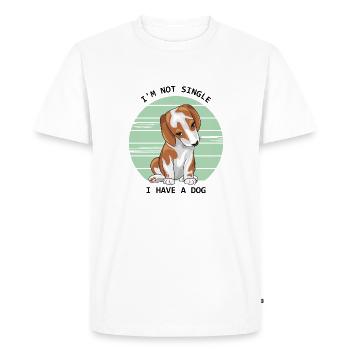 I am not single. I have a beagle - Men's Premium Organic T-Shirt - white - Front - Nico (187cm)