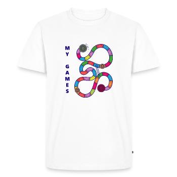 Boardgame Chess Backgammon Game Night - Men's Premium Organic T-Shirt - white - Front - Nico (187cm)