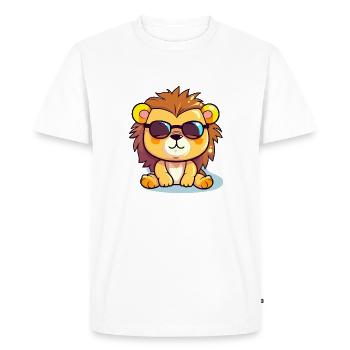 Corky le lion - T-shirt Premium bio Homme - blanc - Devant - Nico (187cm)