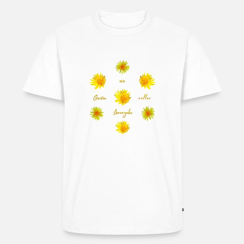 Löwenzahn Garten - Männer Premium Bio T-Shirt - Weiß