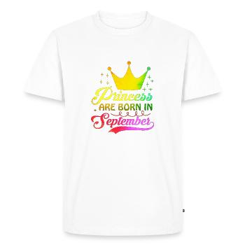 birthday happy september born in funny party queen - Men's Premium Organic T-Shirt - white - Front - Nico (187cm)
