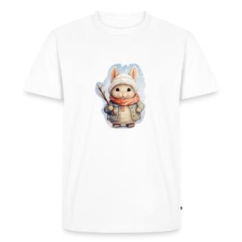 Lapin des neiges - T-shirt Premium bio Homme - blanc - Devant - Nico (187cm)