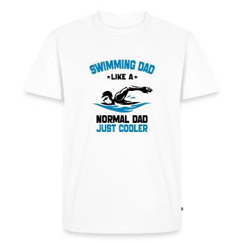 swimming Dad Like A Normal Dad Just Cooler - T-shirt Premium bio Homme - blanc - Devant - Nico (187cm)