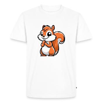 Petit écureuil effronté - T-shirt Premium bio Homme - blanc - Devant - Nico (187cm)