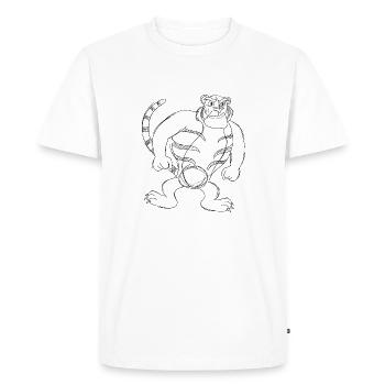 Tigre - T-shirt Premium bio Homme - blanc - Devant - Nico (187cm)