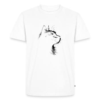 Cat, Cat Motif, Cat Face - Men's Premium Organic T-Shirt - white - Front - Nico (187cm)