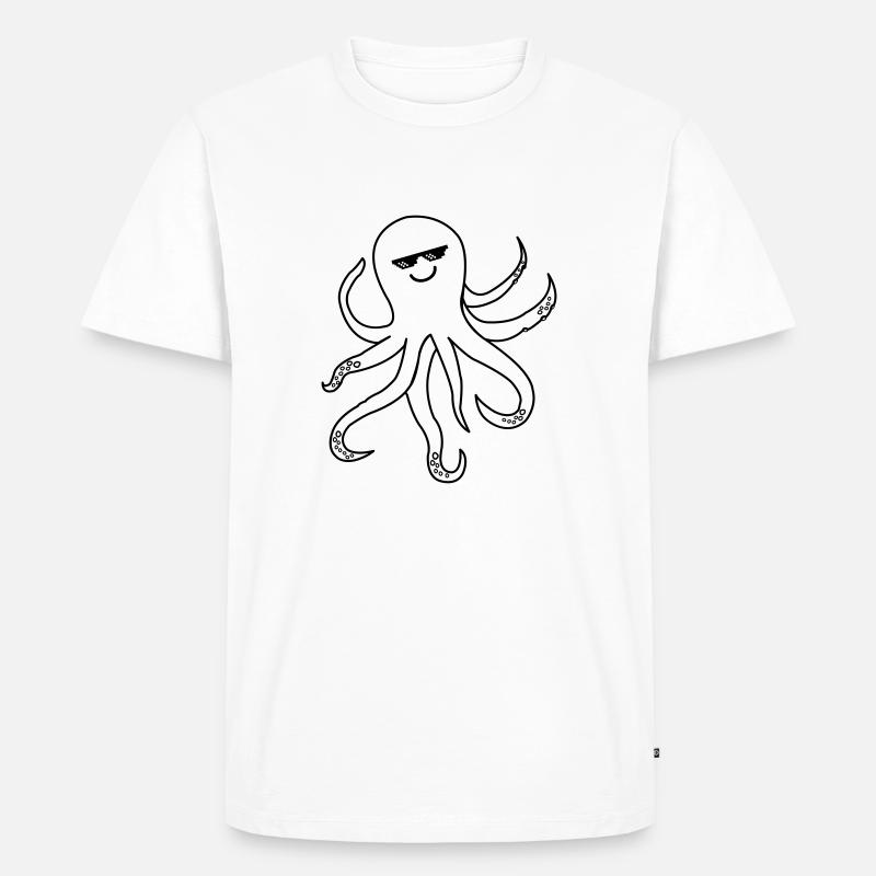 Octopus Octopus Cool - T-shirt Premium bio Homme - blanc