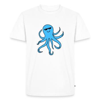 Octopus Octopus Cool Smile - Men's Premium Organic T-Shirt - white - Front - Nico (187cm)