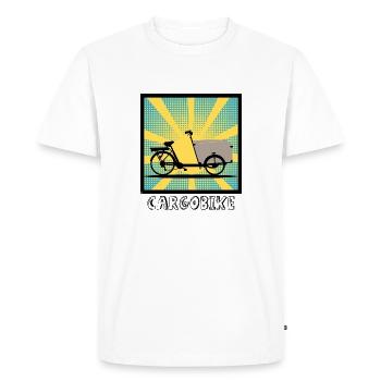 Vélo cargo Popartstyle, Vélo cargo - T-shirt Premium bio Homme - blanc - Devant - Nico (187cm)
