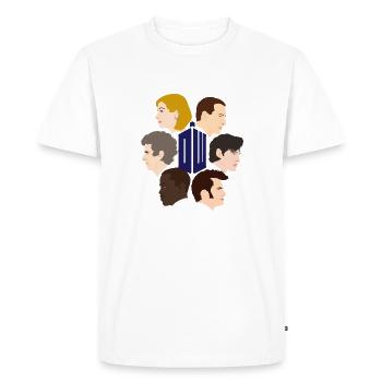 Dr Who - 6 doctors - Men's Premium Organic T-Shirt - white - Front - Nico (187cm)