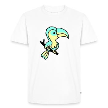 perroquet - T-shirt Premium bio Homme - blanc - Devant - Nico (187cm)