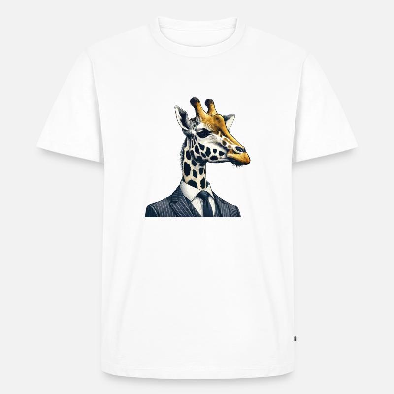 Giraffe - Männer Premium Bio T-Shirt - Weiß