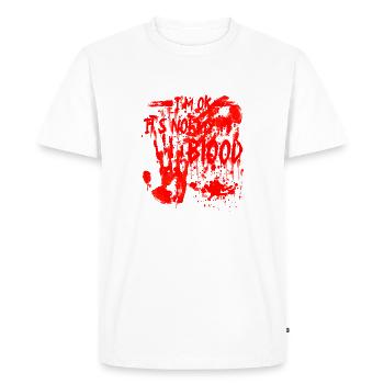 Halloween Heureux Horreur Monstre Sang Effrayant - T-shirt Premium bio Homme - blanc - Devant - Nico (187cm)