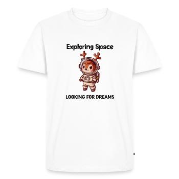Deer Looking For Dreams Outer Space - Men's Premium Organic T-Shirt - white - Front - Nico (187cm)