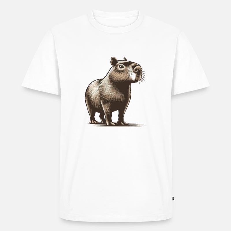 Capybara - Männer Premium Bio T-Shirt - Weiß