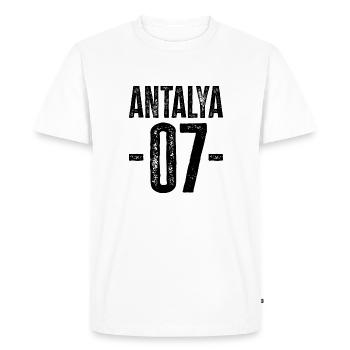 Antalya 07 – Fiers de la Riviera turque - T-shirt Premium bio Homme - blanc - Devant - Nico (187cm)
