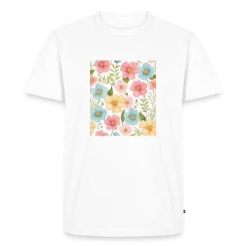 Motif floral - T-shirt Premium bio Homme - blanc - Devant - Nico (187cm)