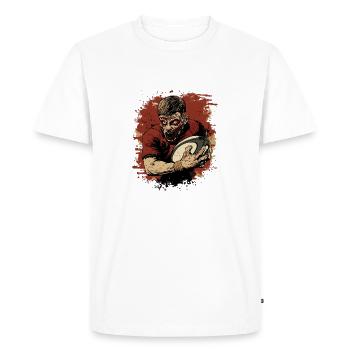 Zombie Rugby Team Player Union League College - T-shirt Premium bio Homme - blanc - Devant - Nico (187cm)