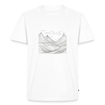 Mountain landscape in line style - Men's Premium Organic T-Shirt - white - Front - Nico (187cm)